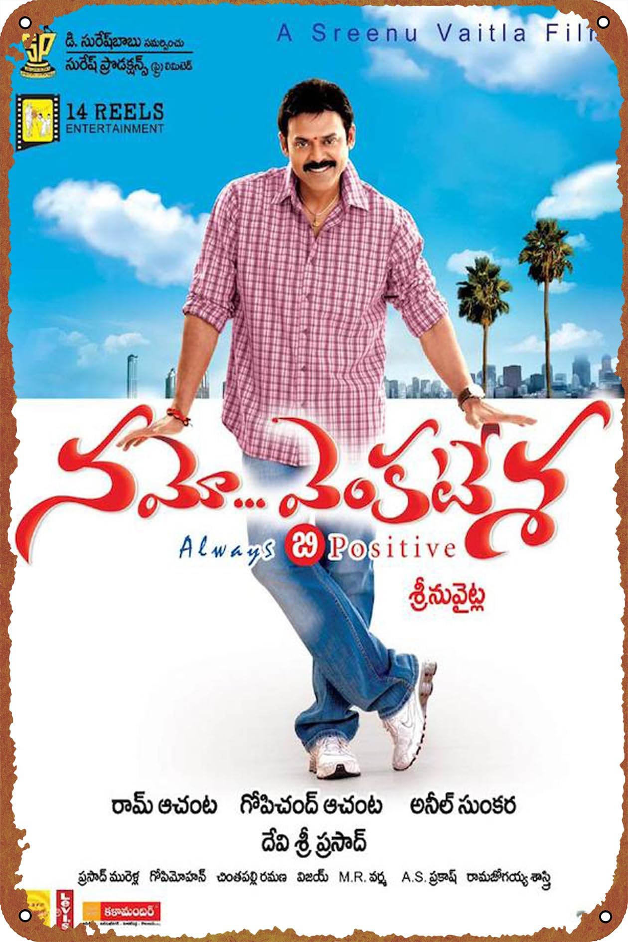 Namo Venkatesha Movie Poster Wall Decor Sign - 12x8 Inch Metal Sign Wall Decor Sign,cave,bar,club,home Wall Art Metal Tin Sign Halloween Decor Sign