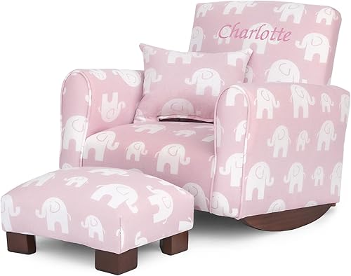 Miniatura 44 de Sillón personalizado para niños pequeños, mecedora tapizada con personalización, silla para niños pequeños con nombre personalizado, cómodo sillón