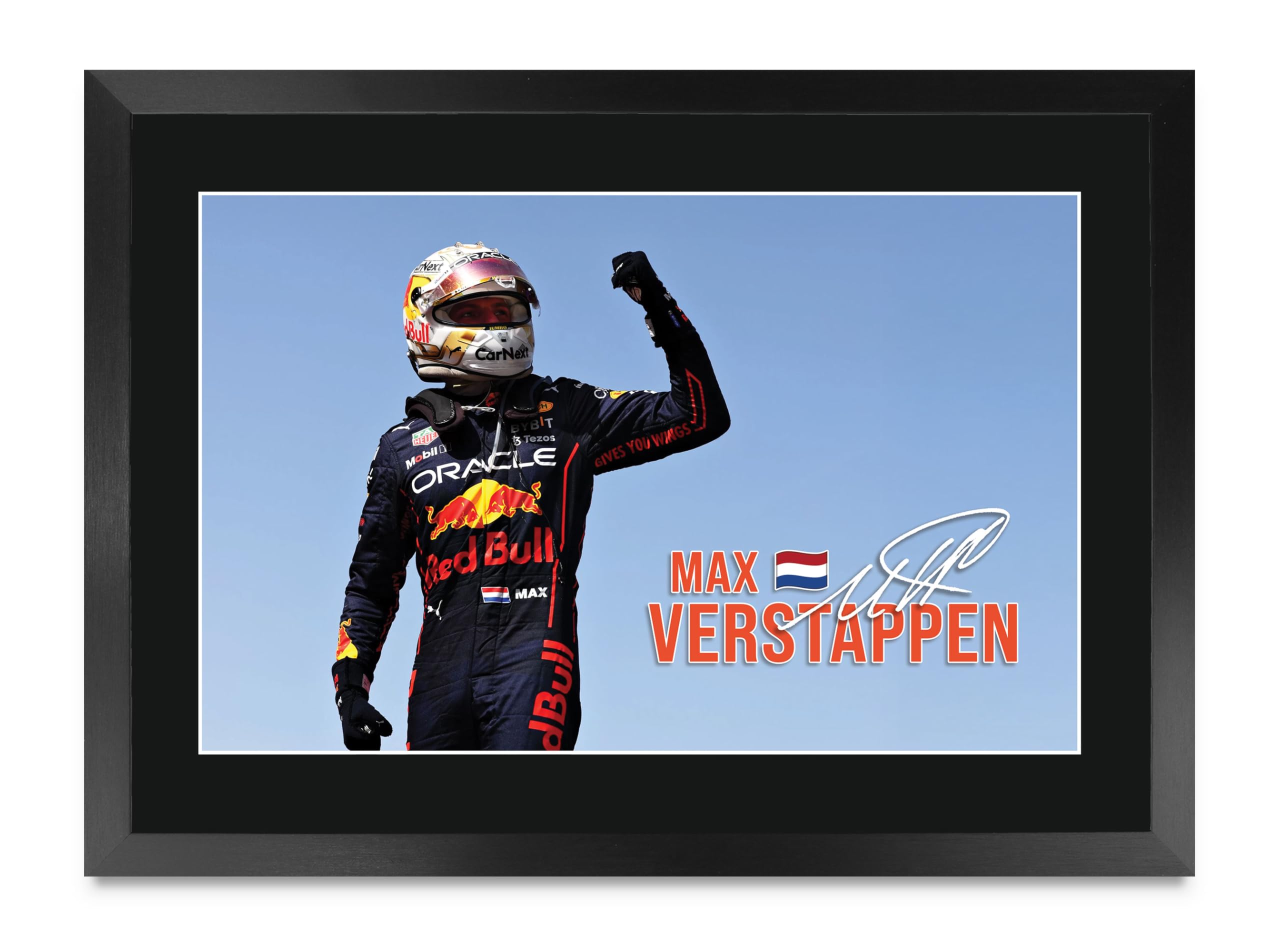 HWC Trading Max Verstappen Gifts Printed Signed Autograph Picture for F1 Formula 1 Racing Fans - A3 Framed (ID-006200)