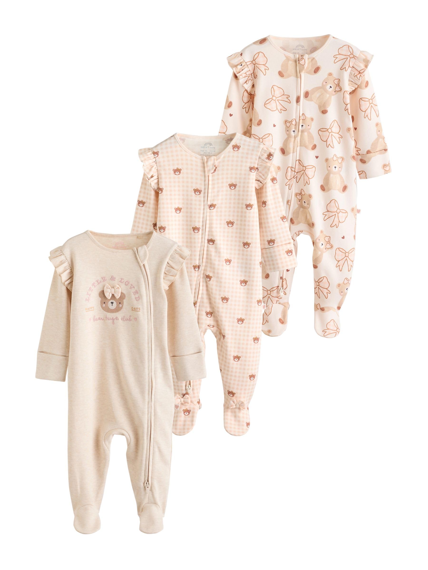 NEXT Bébé Fille Dors-Bien à Zip Double Sens bébé, Lot de 3