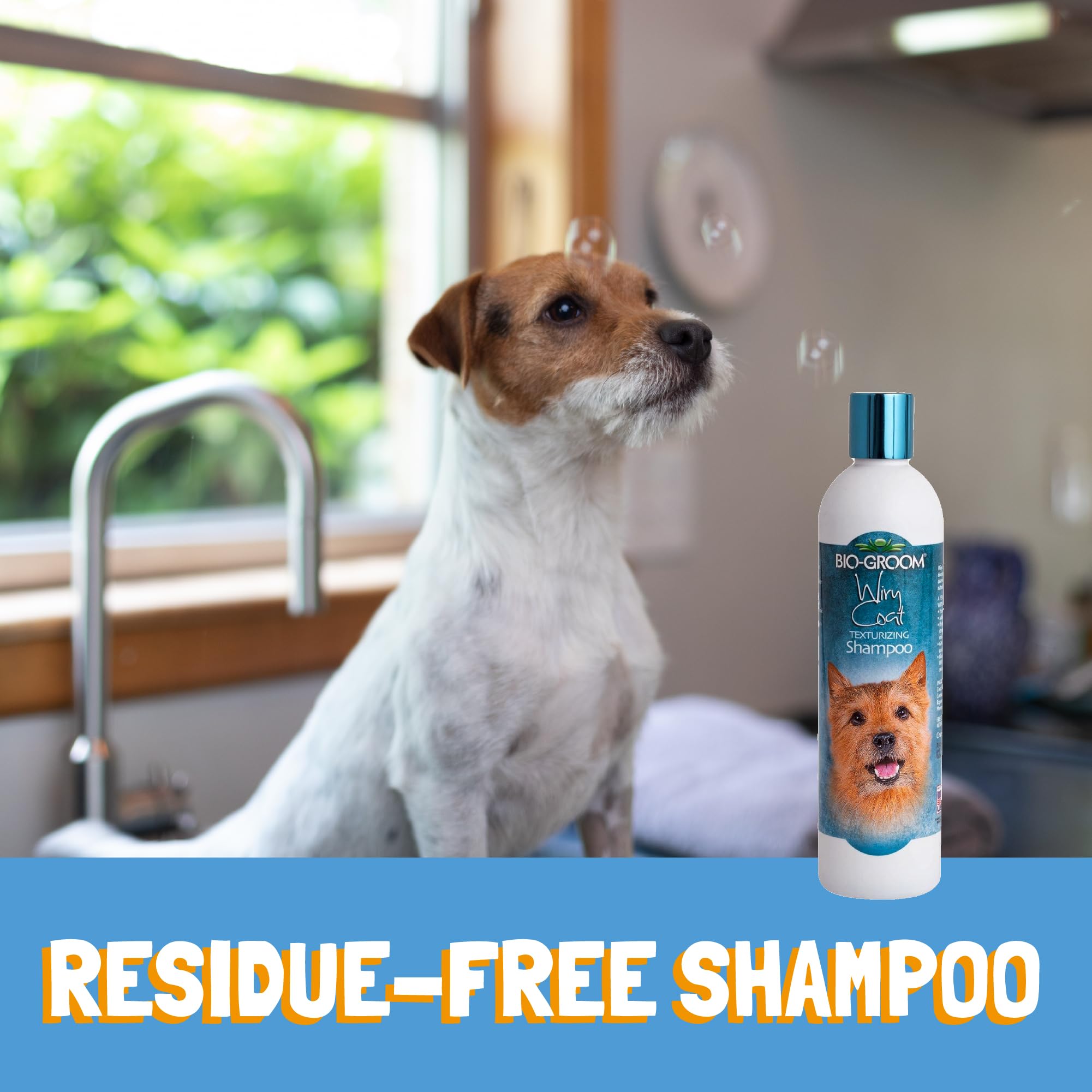 Bio-Groom - Wiry Coat - Hundeshampoo - Für Rassen mit grobem, drahtigem, trockenem Fell - Verleiht Textur und Fülle - Mit Sojaprotein - Mild und sanft - 3,8 L