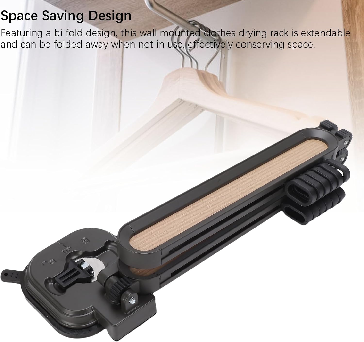 Drfeify Wall Mounted Hanger Rack, Aluminum Laundry Drying Rack with Foldable Design, Perfect for Laundry Room and Balcony