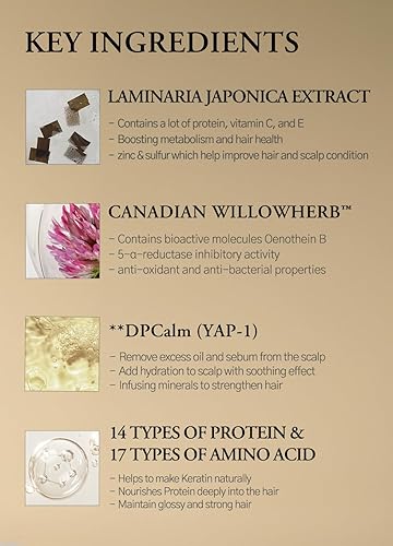 Miniatura 5 de laferme Laminaria Champú con ingrediente orgánico, champú clarificador coreano, hidratante para cabello seco, fortalecimiento para cabello débil,