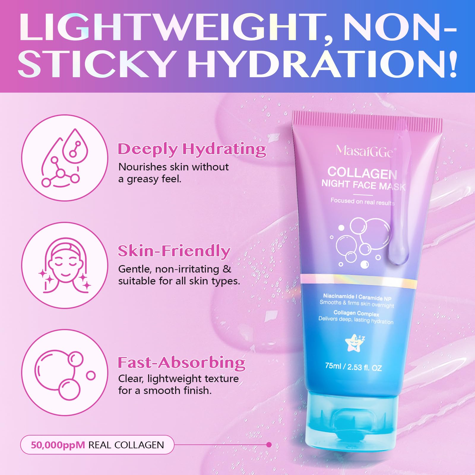 Collagen Night Wrapping Mask, 75 ml (Pack of 1) - Image 2