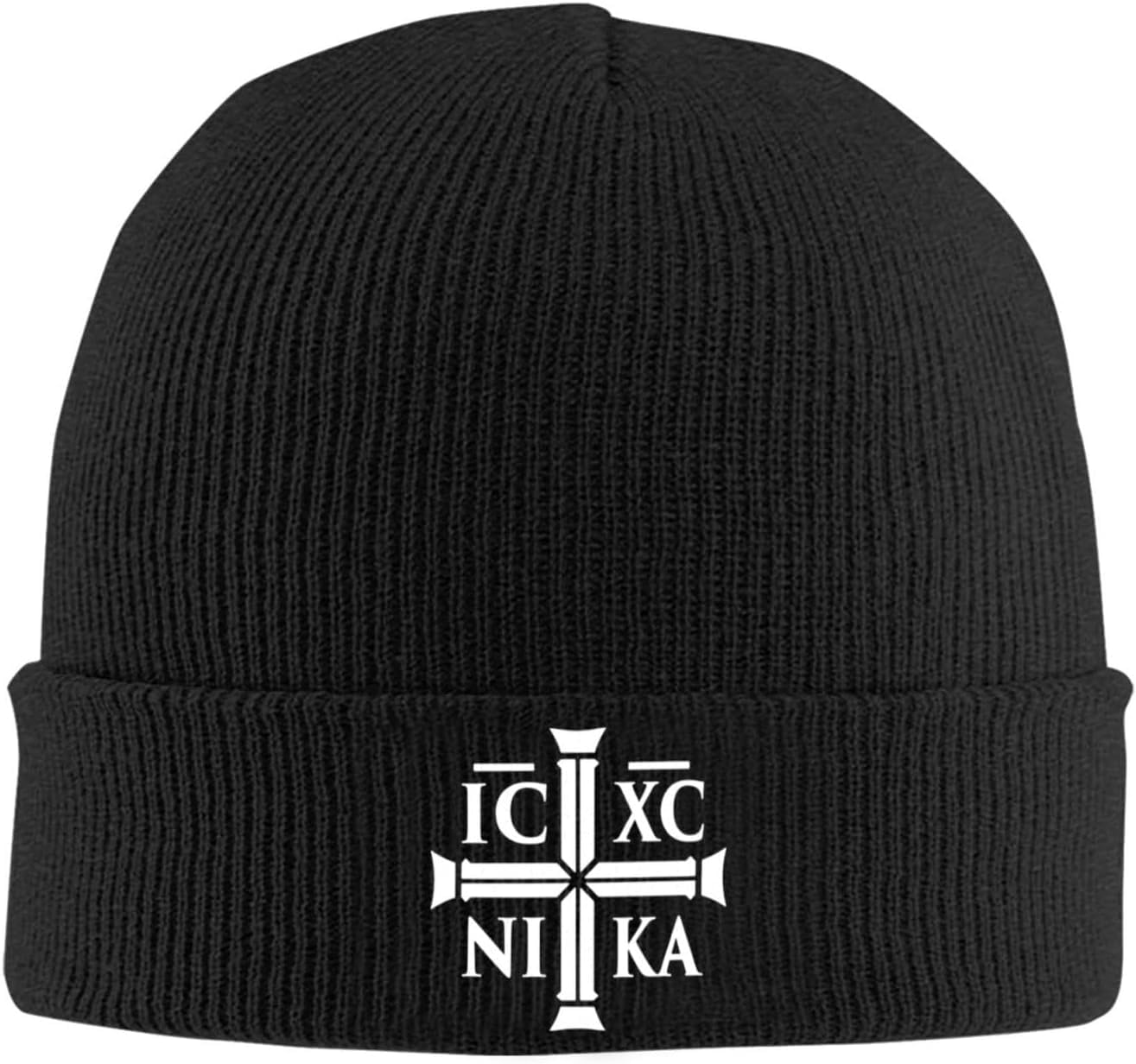 KWQDOZF Christian Ic Xc Nika Eastern Orthodox Beanie Hat Men Winter Warm Hat Women Knit Slouchy Skull Cap Knitted Hat Black