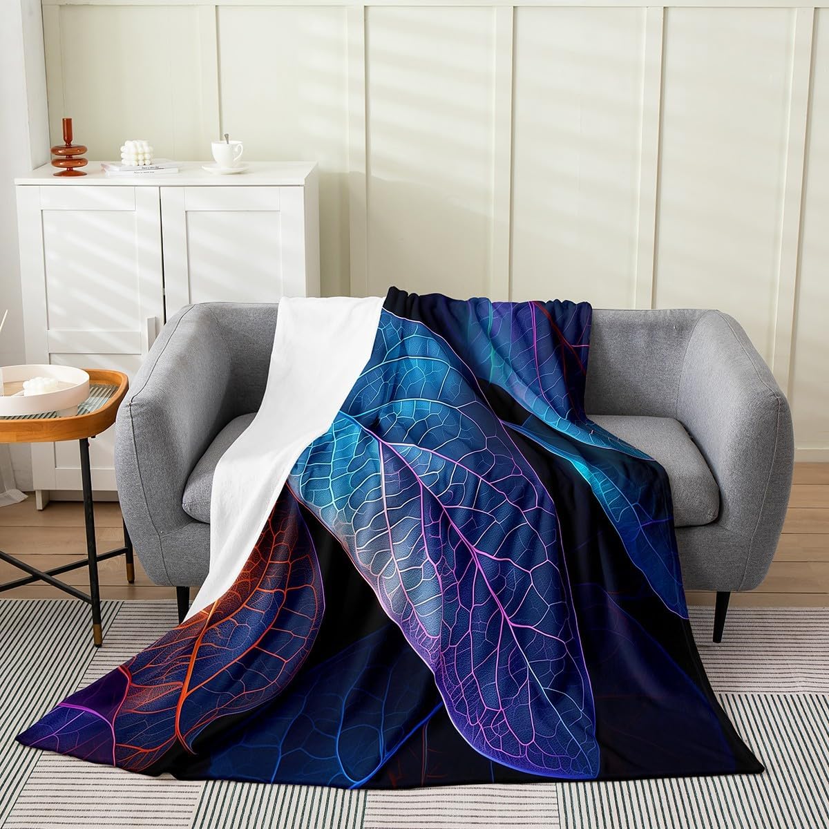 Castle Fairy Marble All Season Bed Blanket Modern Marbling Plush Throw Blanket,Fashion Fluid Stripes Home Decorative Flannel Blanket Purple Teal Blanket for Sofa Couch 60"x80"