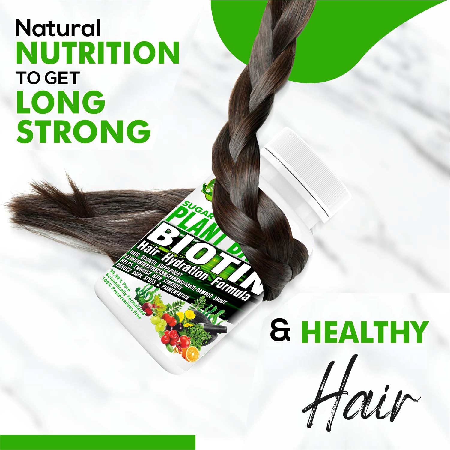HXN Hair Supplements For Women, With Vitamin C, Glutathione Supplement &  Multivitamins, Plant-Based Biotin Tablets For Hair Growth, Fall Control &  ...