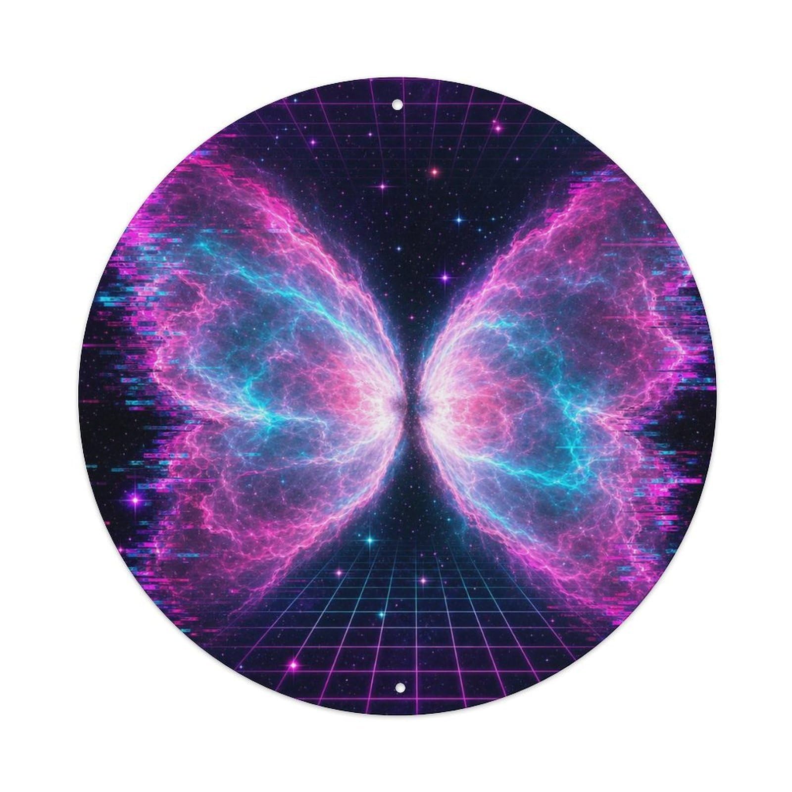 Okngb Style Night Sky Butterfly Nebula Observatory View Archive Metal Tin Sign Plaque Wall Decor For Cafe, Man Cave, Club Bar, Office, Home Garden Round Metal Poster 8X8inch