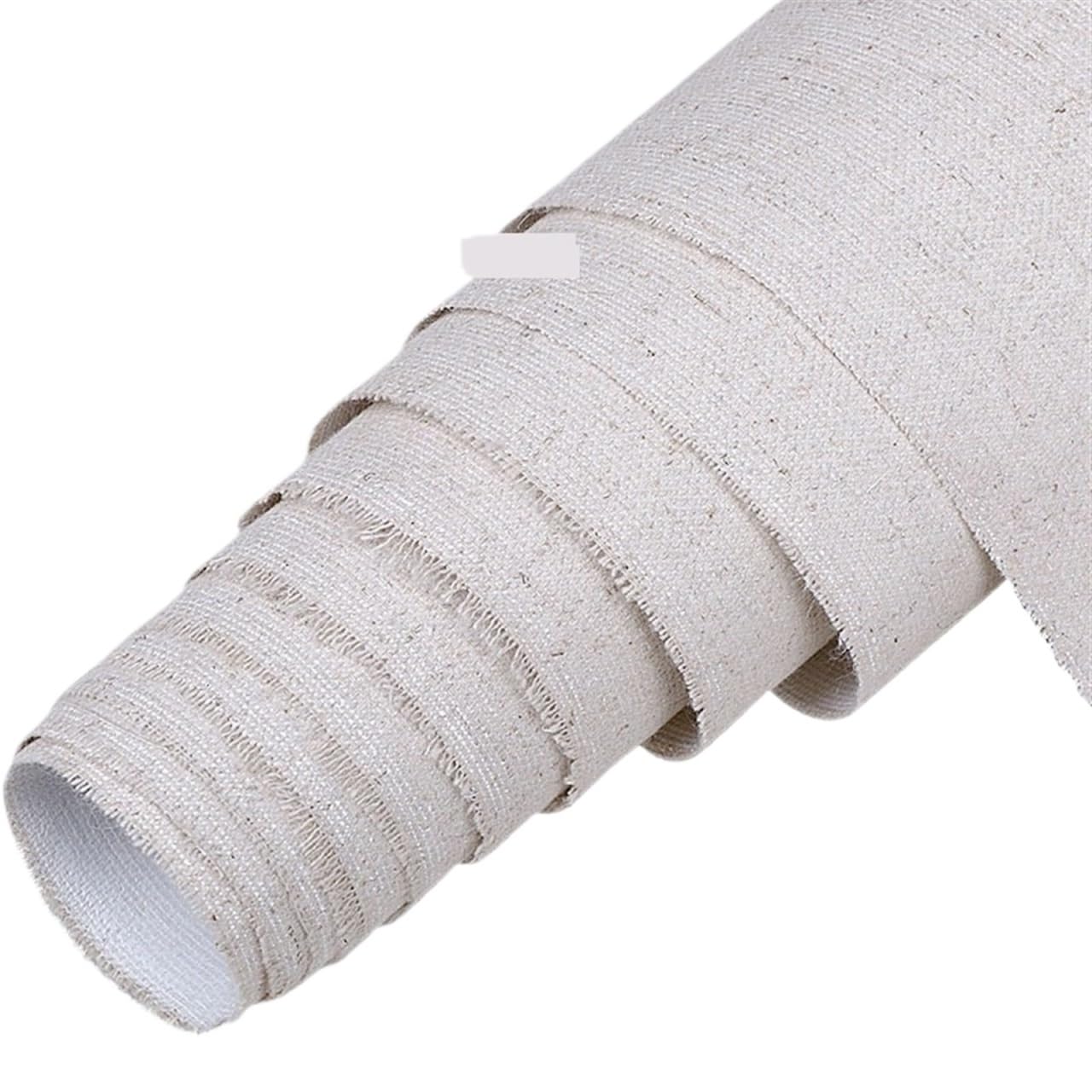 Płótno w rolkach z mieszanki lnu Profesjonalne płótno lniane do malowania materiałów akrylowych gruntowanych olejem, rolka 1 metr(1m Long Width 58cm)