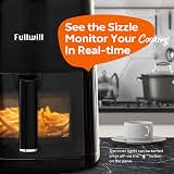 Fullwill 6QT Air Fryer with Visible Window,Nonstick and Dishwasher-Safe Basket,12-in-1 Multi-Function Air Fry,Roast,Bake, Dehydrate, Fries,for Family Party,1700W,Black — image 5