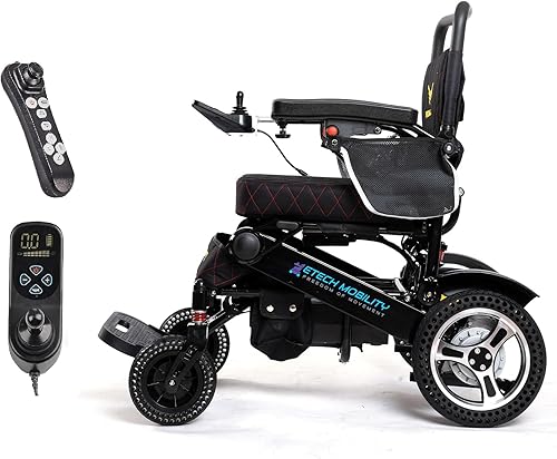 Silla de ruedas ligera eléctrica/silla de ruedas motorizada con cojín de asiento de lujo, potentes motores sin escobillas, controlador LCD 360,