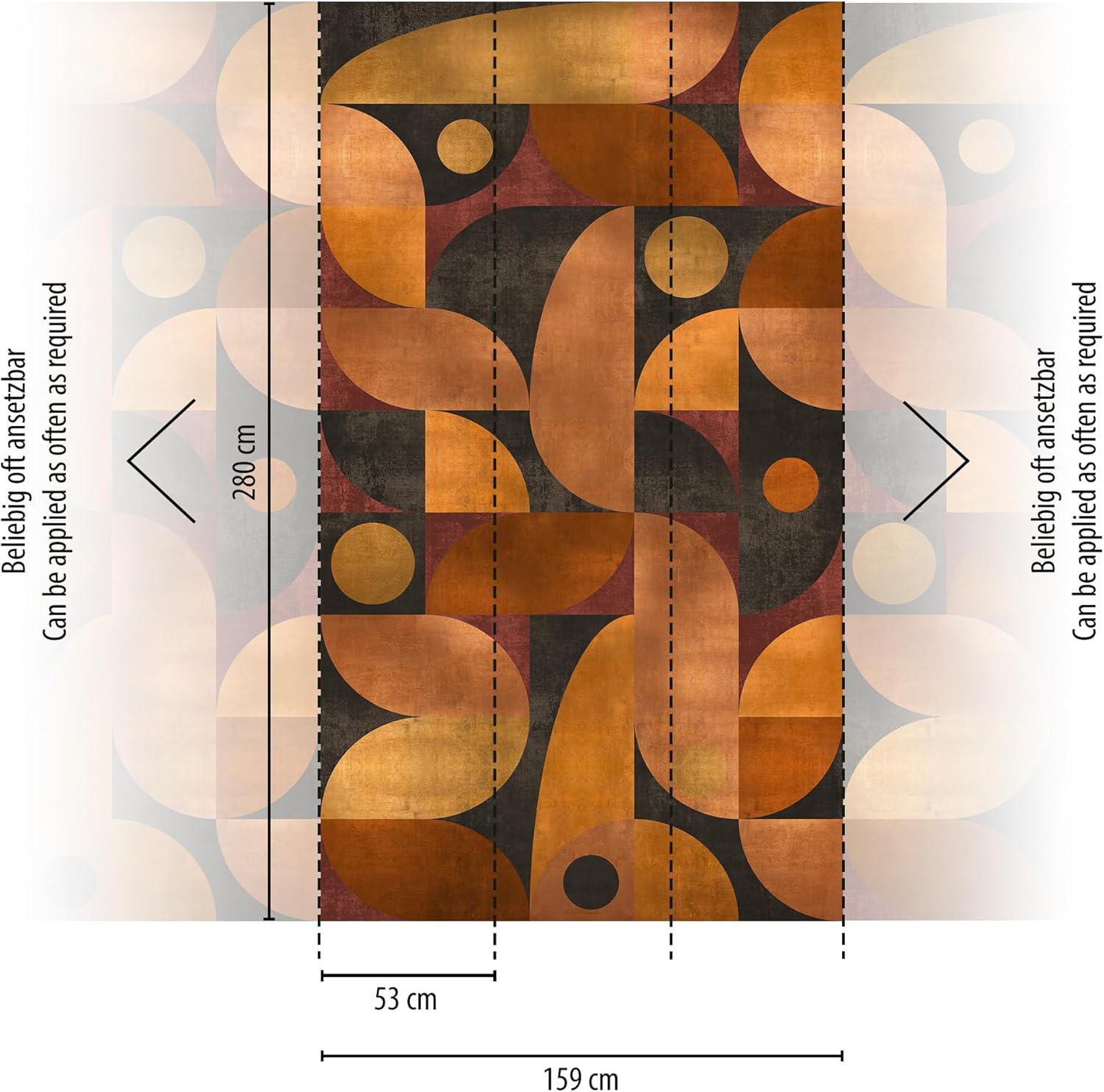 Wallpaper Abstract Designs Gold Brown Living Room, Kitchen, Bedroom Non-Woven Wallpaper | 1.59 x 2.80 m