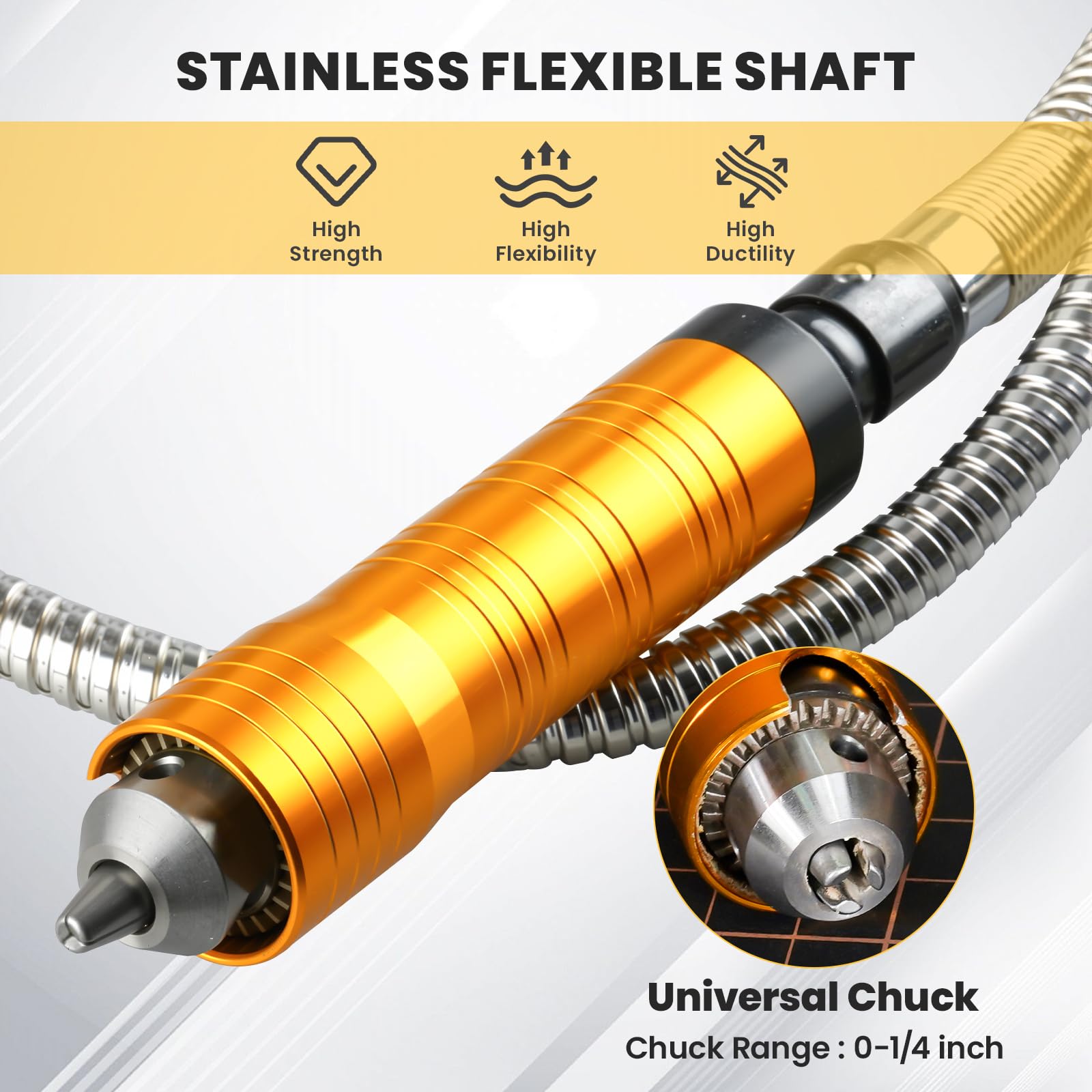 Amoladora de eje flexible de 1200 W, 30000 rpm, 46 piezas, kit de herramientas giratorias de eje flexible | Molinillo colgante universal de 0.0-0.6 cm para pulir, tallar, grabar, plata, madera, creación de bricolaje