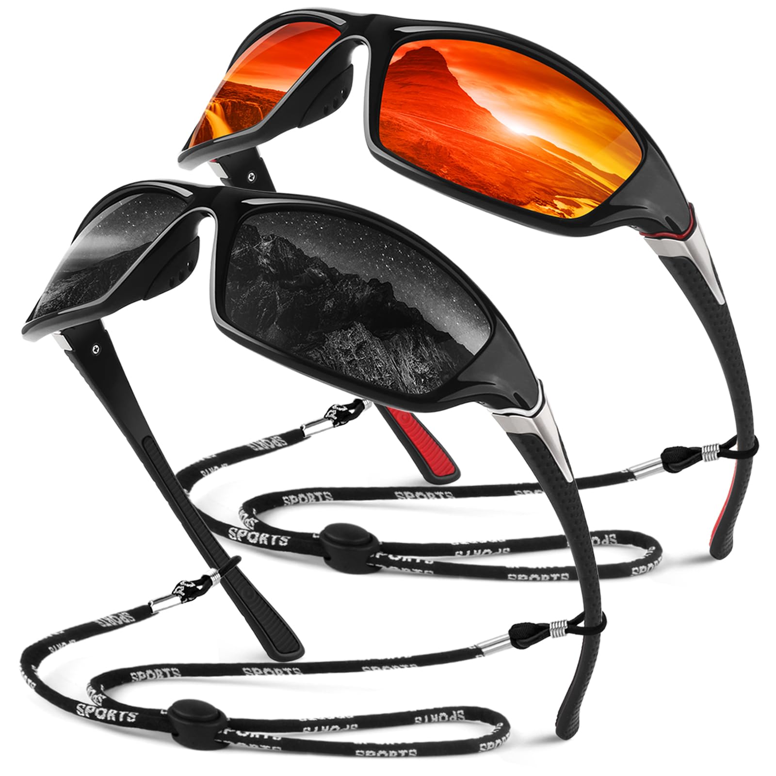 Sunier Gafas de Sol Hombre Mujer Polarizadas Deportivas Gafas de Sol Conduciendo Pesca Ciclismo Protección 100% UV400