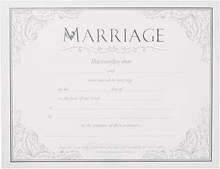 Marriage Certificate (Pk of 6) - Premium, Silver Foil Embossed