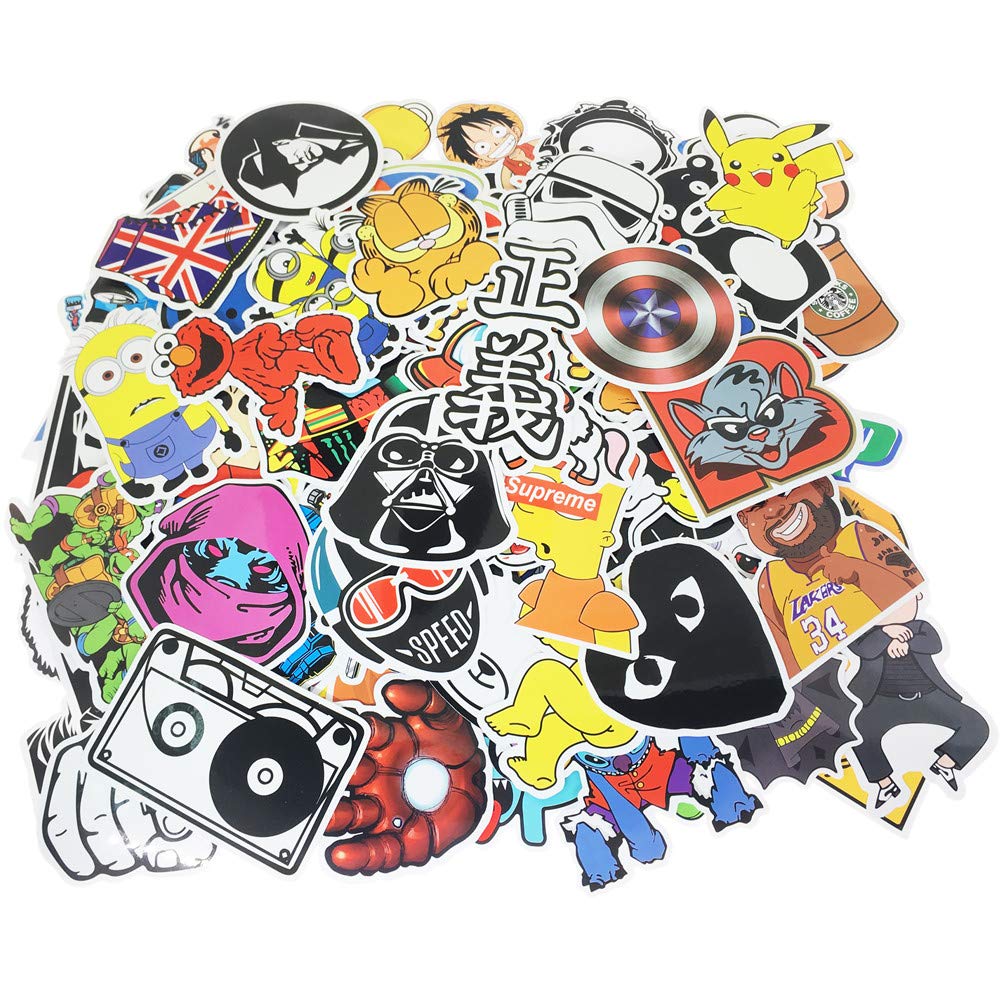 SIX VANKA 600PCS Cool Vinyls Graffiti Stickers to Personalize Laptops, Skateboards, Luggage, Cars, Bumpers, Bikes, Bicycles (600pcs Include A-F)