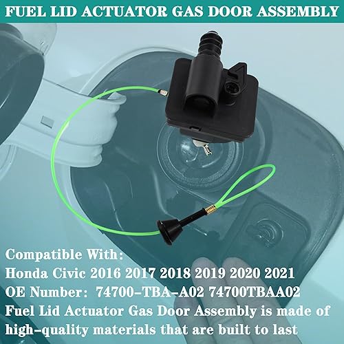 Miniatura 2 de 74700-TBA-A02 Actuador de tapa de combustible para automóvil, conjunto de puerta de gas compatible con Honda Civic 2016 2017 2018 2019 2020 2021