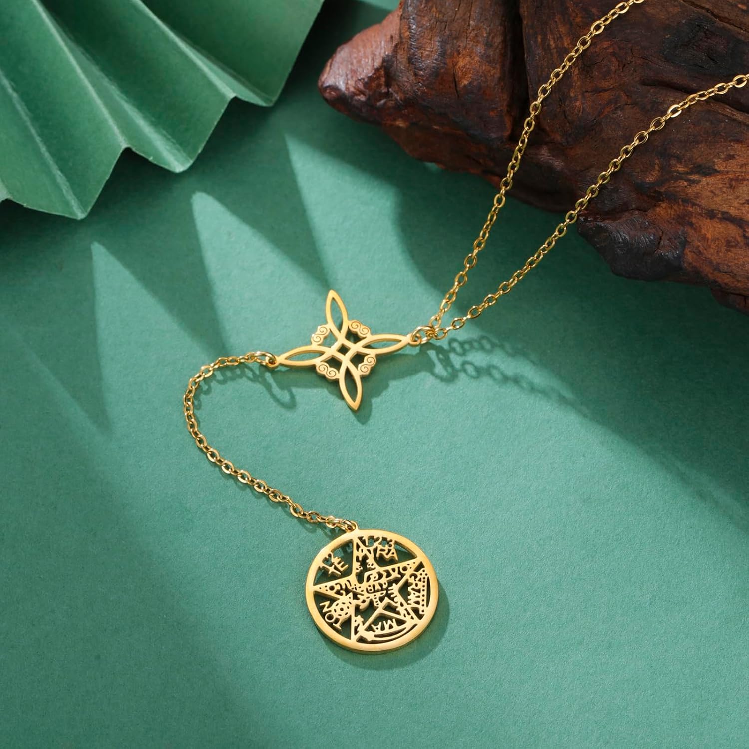 VASSAGO Witches Knot Necklace Tetragrammaton Pentagram Necklaces Celtic Knot Pendant Protection Witchcraft Pagan Irish Jewelry for Women Men - Image 3