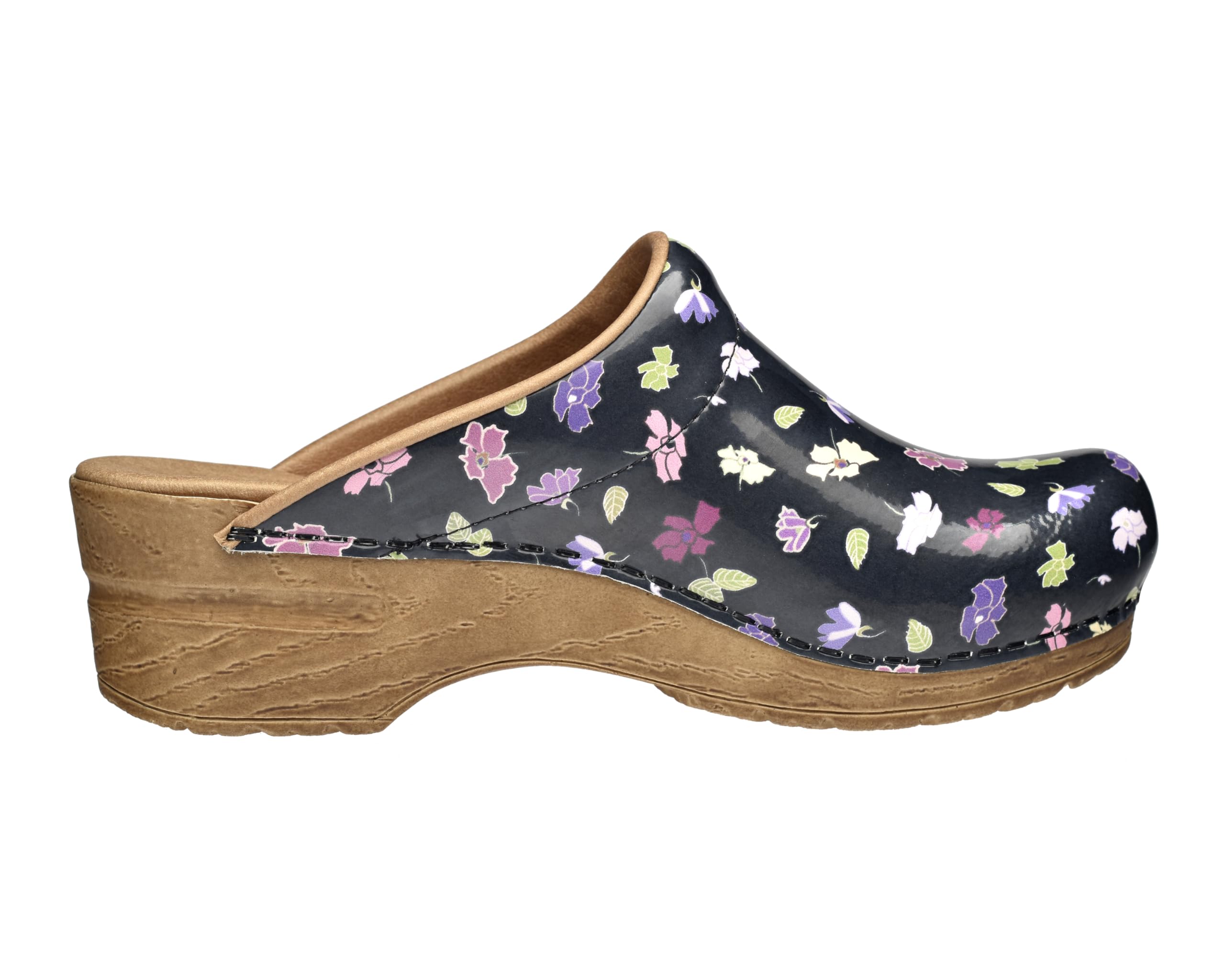 Sanita Illo | Zoccoli Aperti da Donna | Zoccoli Artigianali Originali in Pelle Flessibile | Plantare Anatomico in Schiuma Morbida | Nero | 37 EU
