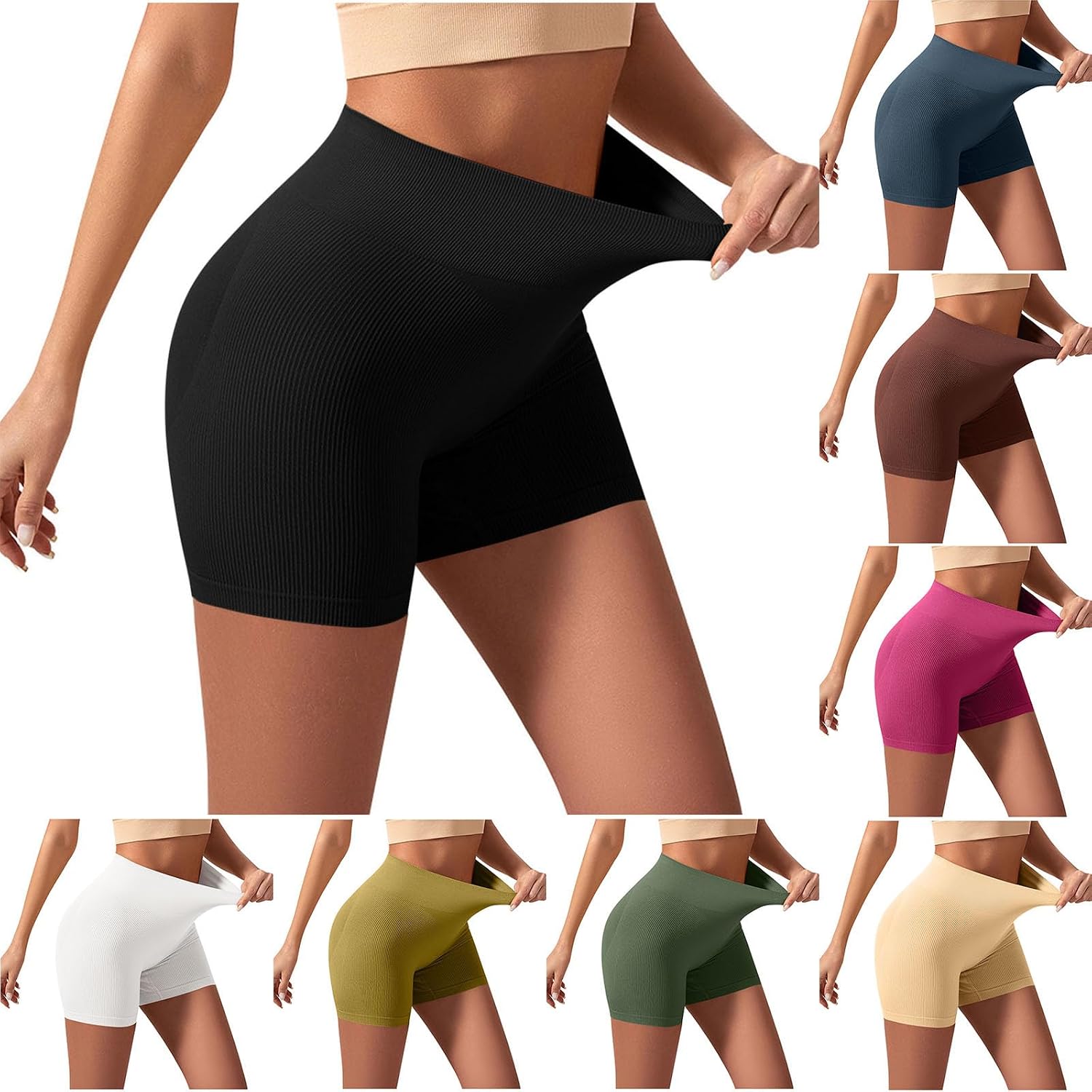 Women's Summer Shapewear Slip Shorts - Seamless Tummy Control Boyshorts Panties Under Dress Mid-Waist Underwear