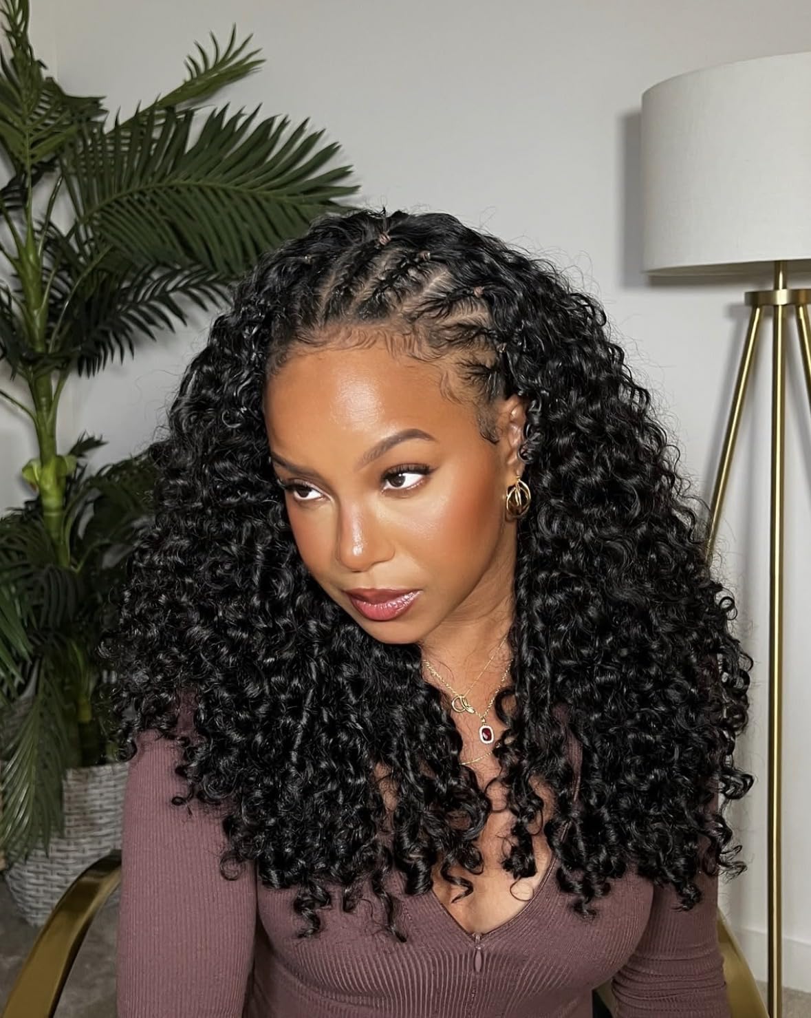 Burmese Curly Crochet Human Hair Knotless Pre-Separated Crochet Hair Extensions Human Hair Natural Black Feather Human Hair Extension 16inch 120g