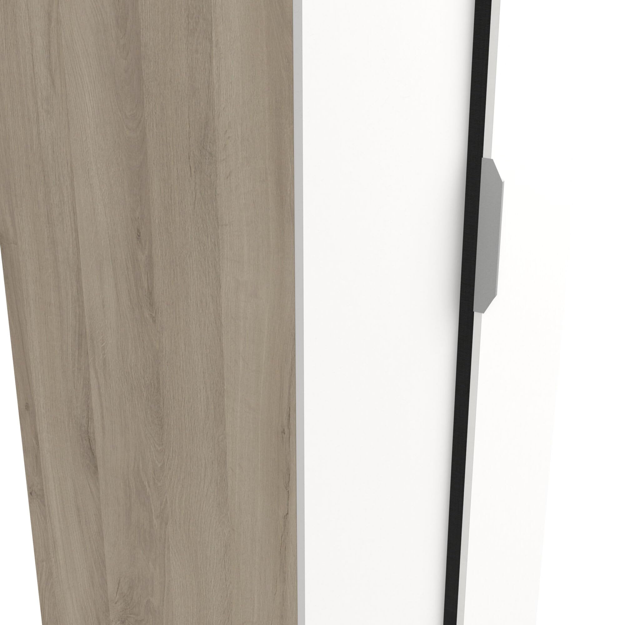 Demeyere 391380 Armario de 2 Puertas, 1 nicho Moderno, Color Roble Kronberg y Blanco Mate, 79,4 x 51,1 x 203 cm, Madera de ingeniería, Gris