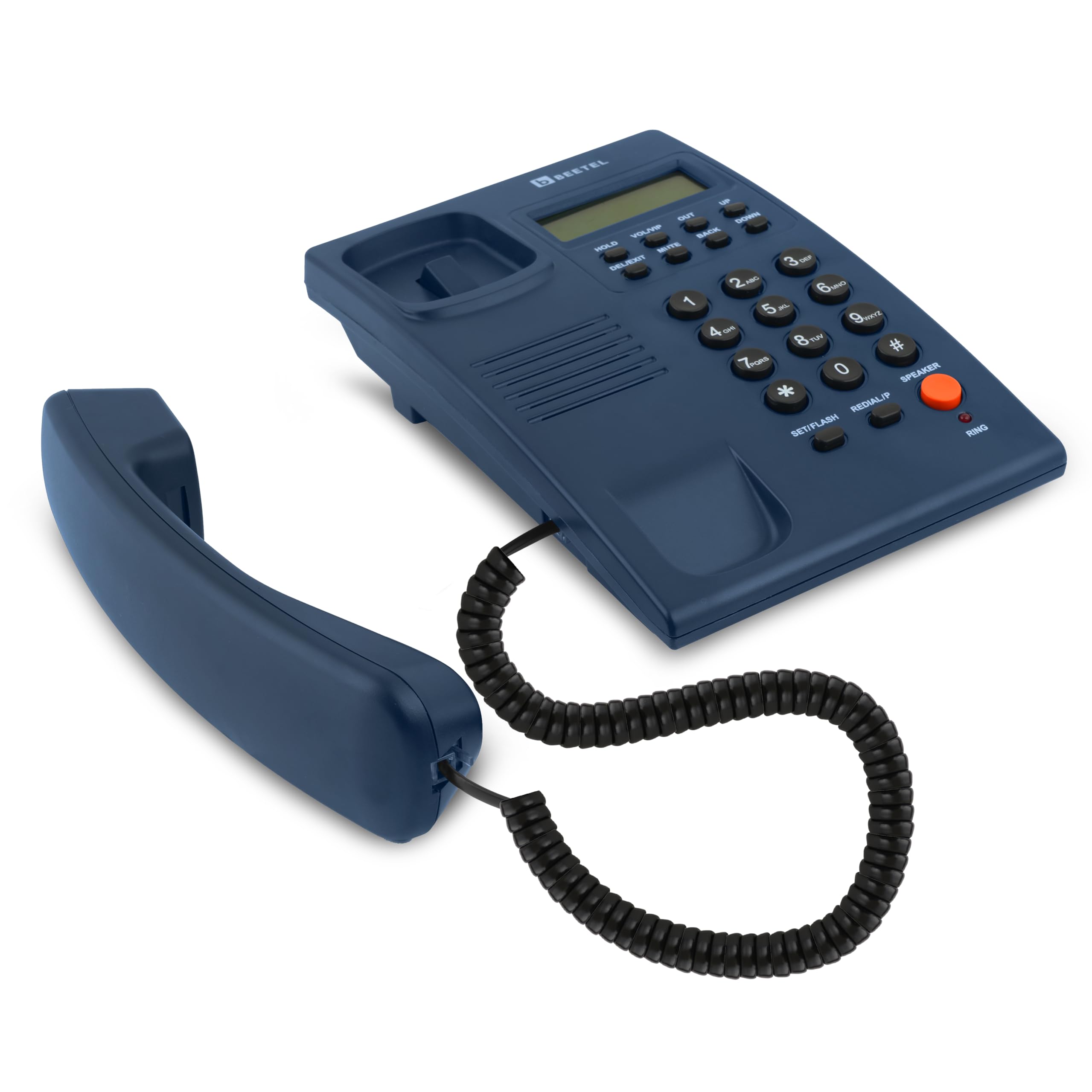 Beetel Newly Launched G30 Corded Landline Phone,TEC Certified,Caller ID LCD Display,Ringer LED,DTMF/FSK Compatible,2-Way Adjustable Speaker Phone,Desk/Wall Mountable,3 Level LCD Contrast(G30-Blue)