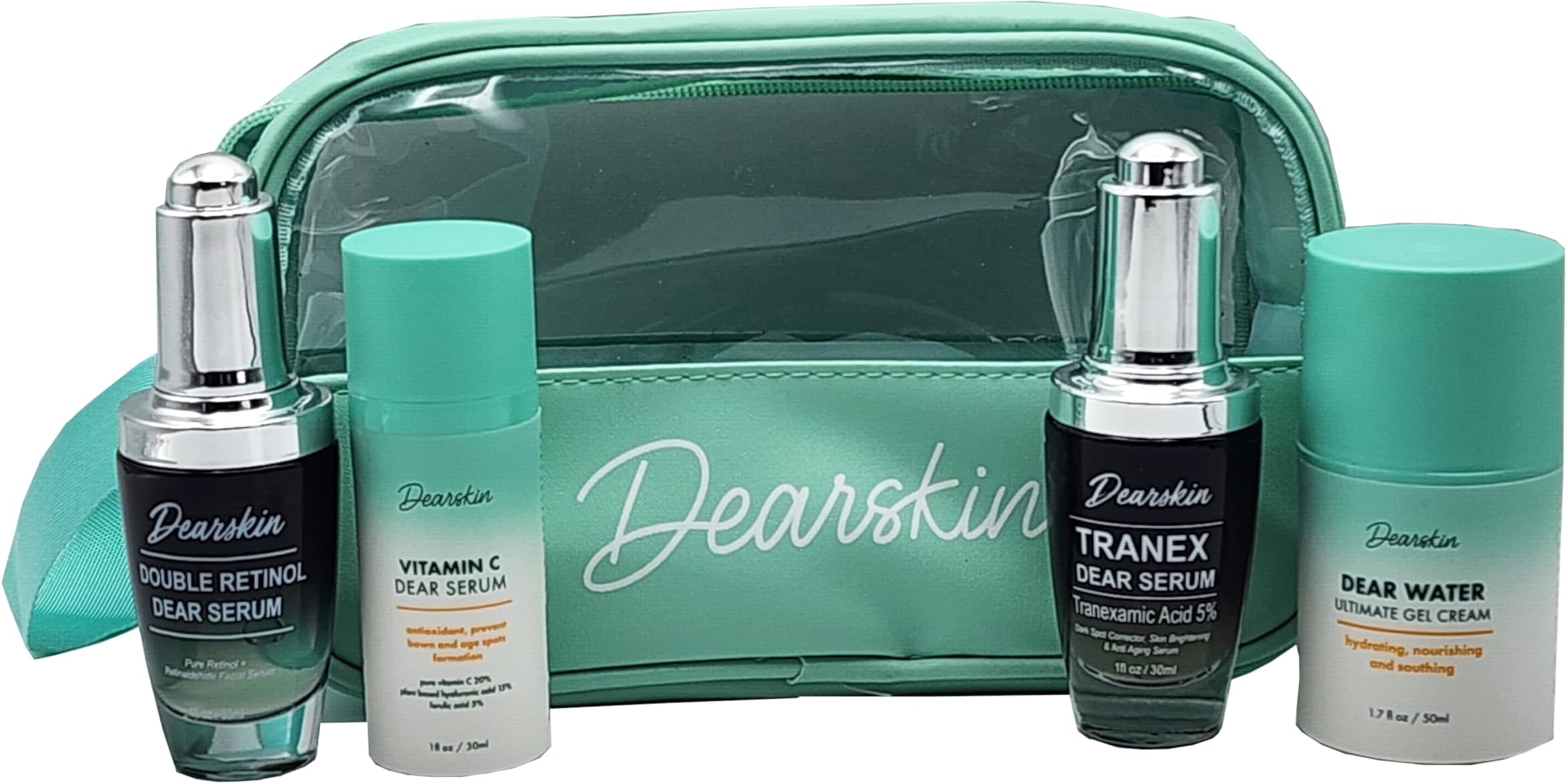 Radiant Glowing Skincare Gift Set: Unveil Your Radiance with the Power of Double Retinol Vitamin C Serum Tanex Dear Serum and Dear Water Gel Cream!