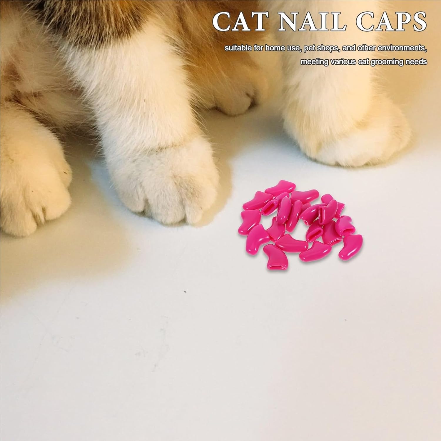 Cat Nail Caps 500Pcs Cat Nail Caps Comfortable Protective Claw Covers Easy Apply Grooming Wrap Pet Care Supplies