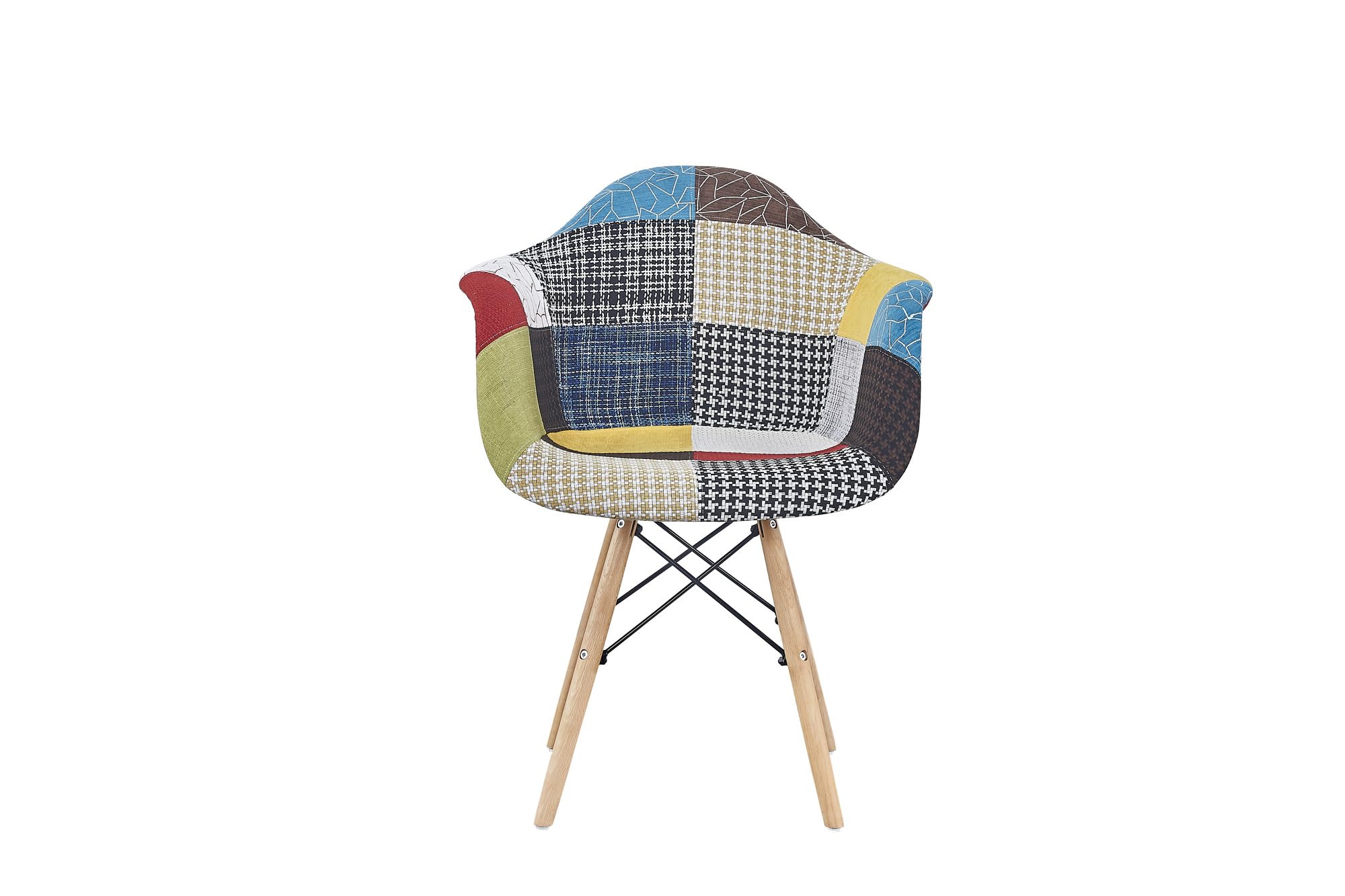 Poltroncine serie Picasso PP seduta spugna stoffa patchwork piedi faggio metallo