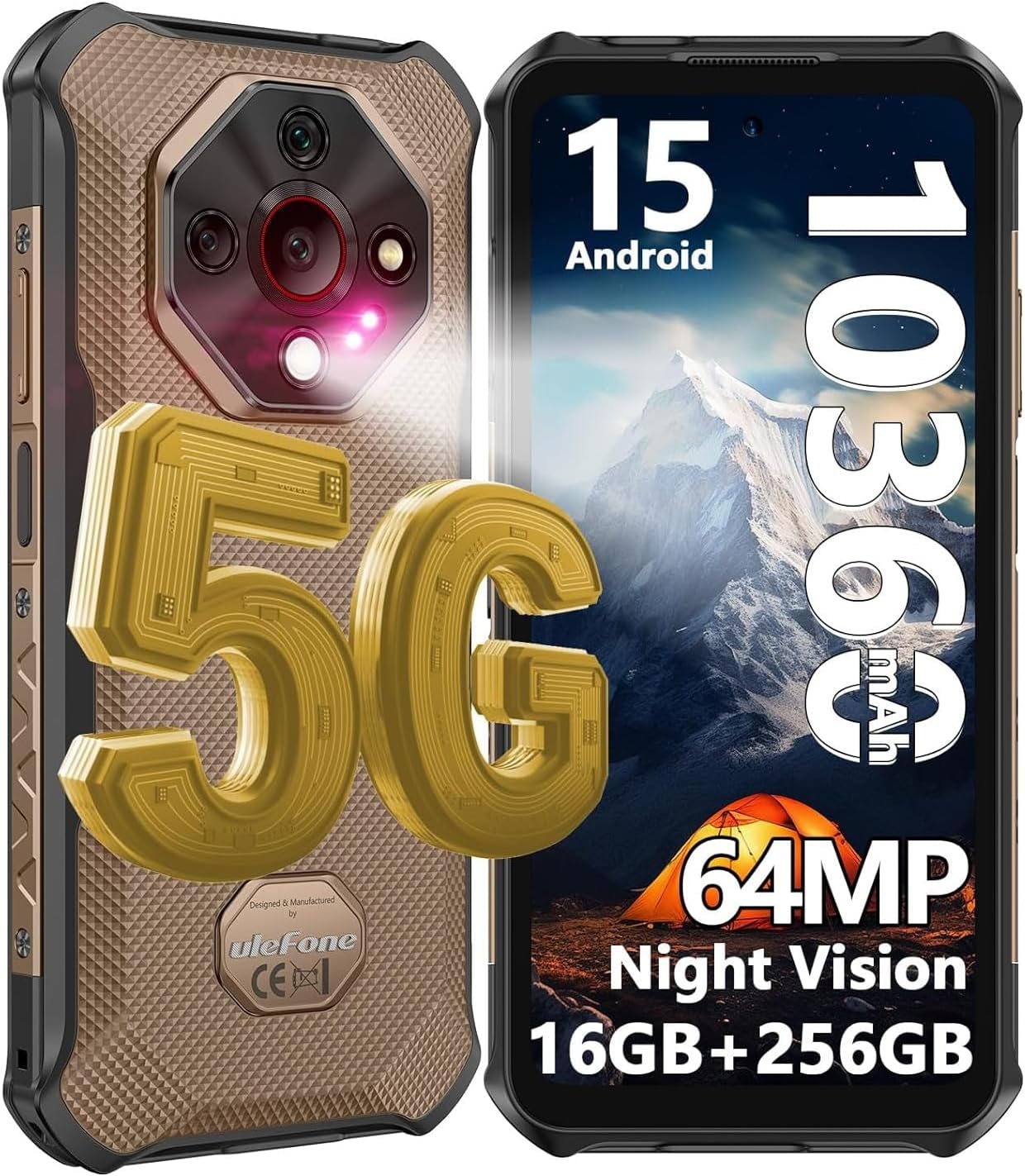 Ulefone Armor X16 Pro 5G Rugged Smartphone front and back view