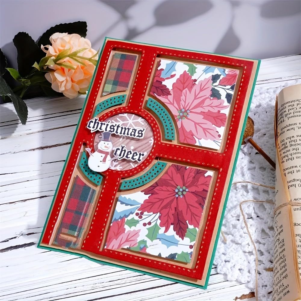 Lapoo Troquel de corte de metal con flores para álbumes de recortes, plantillas de corte duraderas para álbumes de recortes, álbumes de fotos, tarjetas de papel decorativas, suministros para hacer