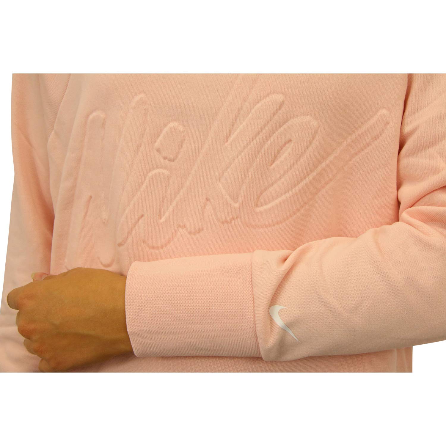 NIKE Dry Get Fit Lux Sweatshirt Women's Sweatshirt, Echo Pink/White, Medium - Image 4