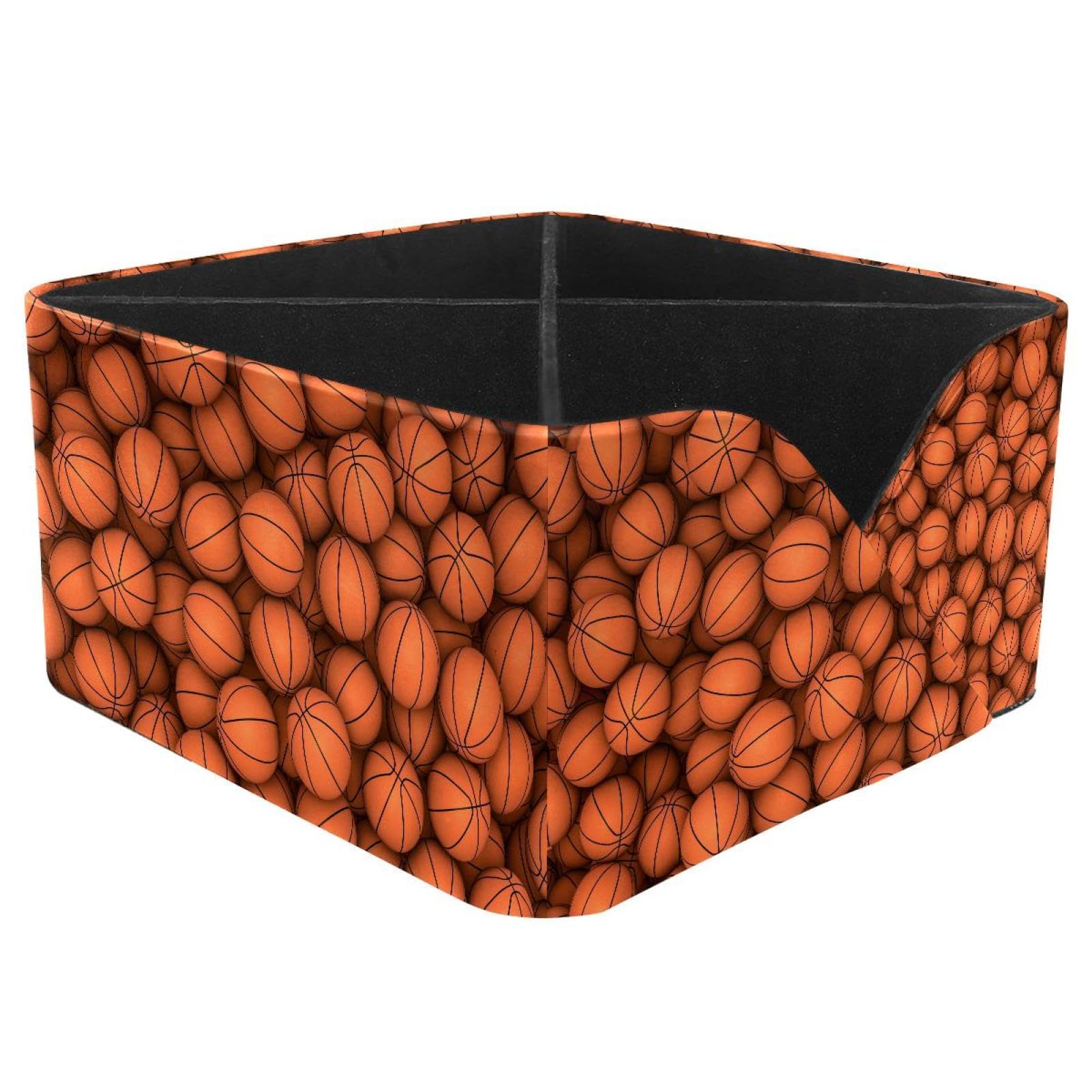KengjuTesu Basketball Patterns Desktop Organizer Pen Holder, Rectangular Pencil Cup for Office, Study and Makeup Stations