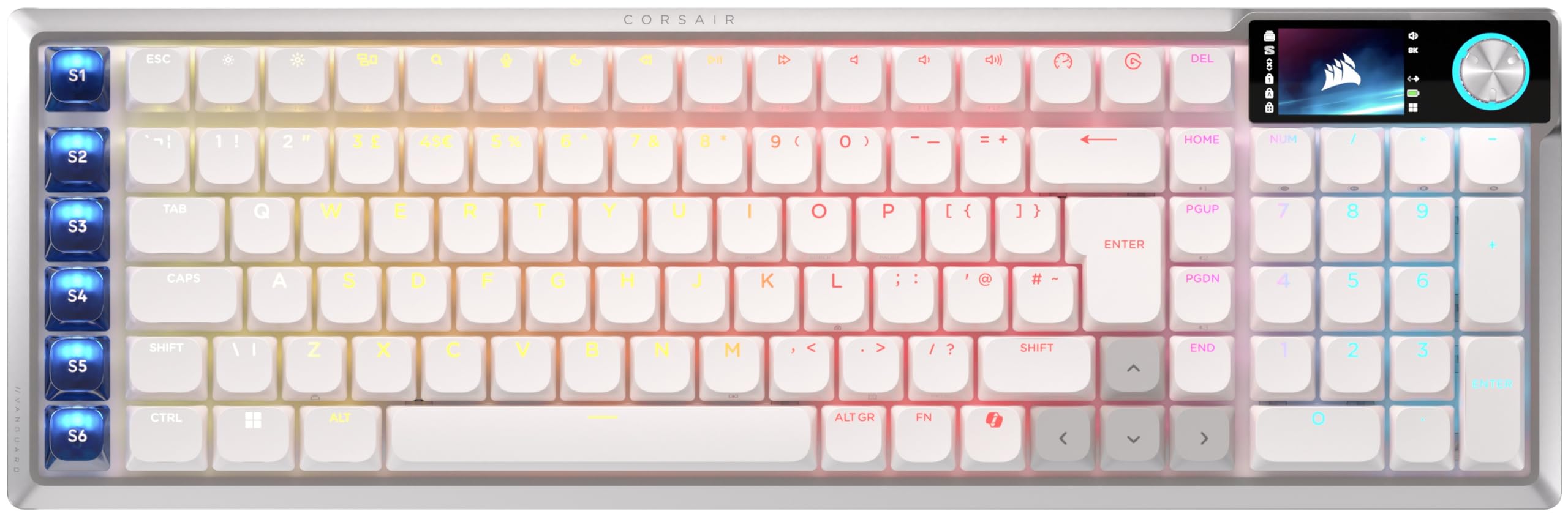 Corsair Corsair VANGUARD AIR 99 WIRELESS Low-Profile Optical-Mechanical RGB Gaming Keyboard – QWERTY UK, 99% Layout, OPX Switches, 8000H