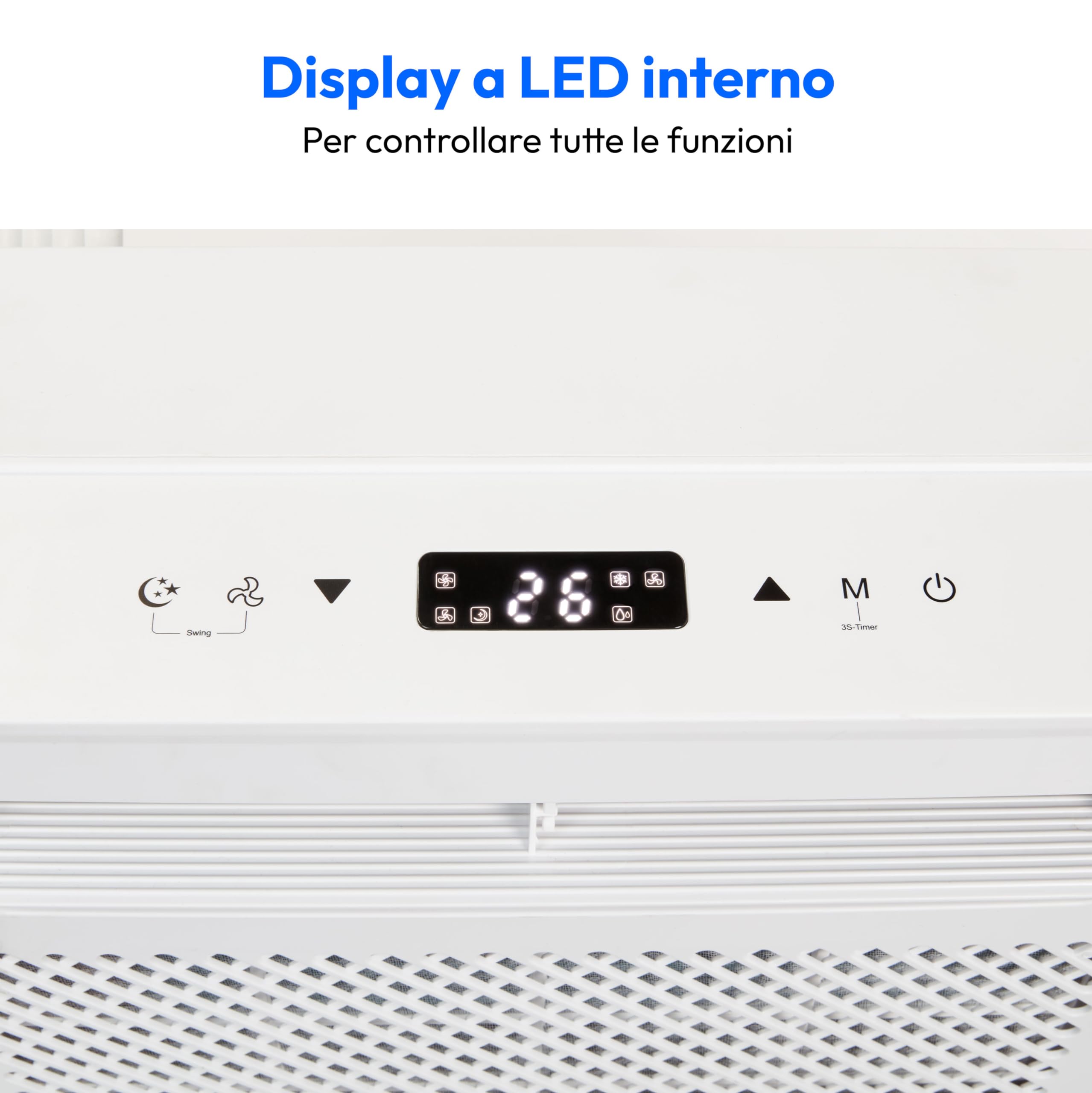 MEDION P502 Condizionatore d'aria split intelligente (per caravan camper campeggio, incluso kit di montaggio, 5000 BTU, raffreddamento deumidificazione e ventilazione, modalità sleep, MD37735)