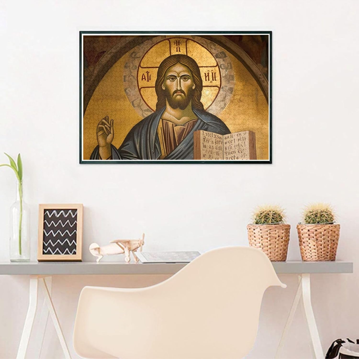 Puzzles for adults 1000 pieces jigsaw puzzles Eastern Orthodox Jesus Prayer Formation wooden DIY Families Toys Gift for Modern Home Decoration 29.5 x 19.6 in