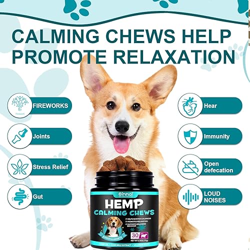 Miniatura 2 de Masticables calmantes para perros, golosinas calmantes para perros con aceite de cáñamo para perros Ansiedad y alivio del estrés para perros