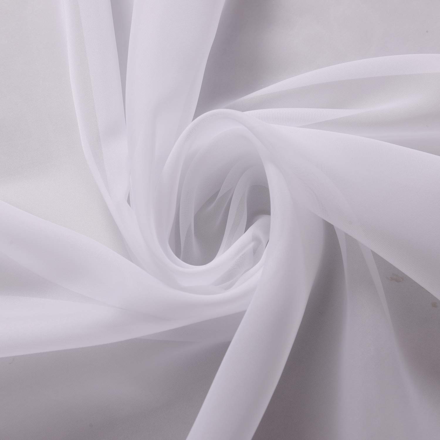 84 Inches Wide Pure White Voile Net Curtain Wedding Drape Fabric (Pure White, 84" Wide 1 Meter(consecutively))