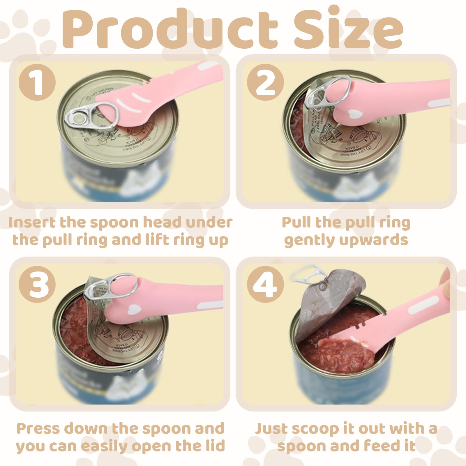 Cuchara Mascotas 4 Tapas Silicona Latas Mascotas Cuchara - Grado Alimenticio, Sellado Hermético - Para Comida Húmeda Accesorios Gatos Perros