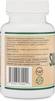 Sulforaphane Glucosinolate 20mg, Antioxidant + Detox, 120 Capsules