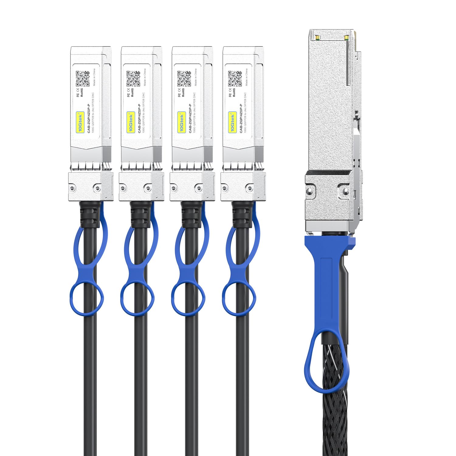 10Gtek 100G QSFP28 to 4X 25G SFP28 Breakout DAC Passive Direct Attach Copper Twinax Cable for Arista CAB-Q-4S-100G-1M, 1-Meter(3.3ft)