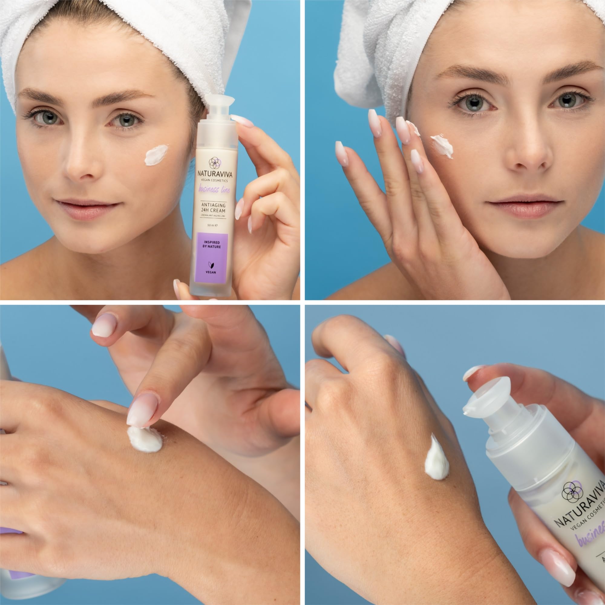 Set crema rostro y contorno de ojos, antiarrugas, tonificante natural, antiedad, 50+30ml