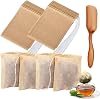 Disposable Tea Filter Bags with Free Tea Spoon, Empty Cotton Drawstring Seal Filter Tea Bags for Loose Leaf Teal 3.1 x 3.9400pcs