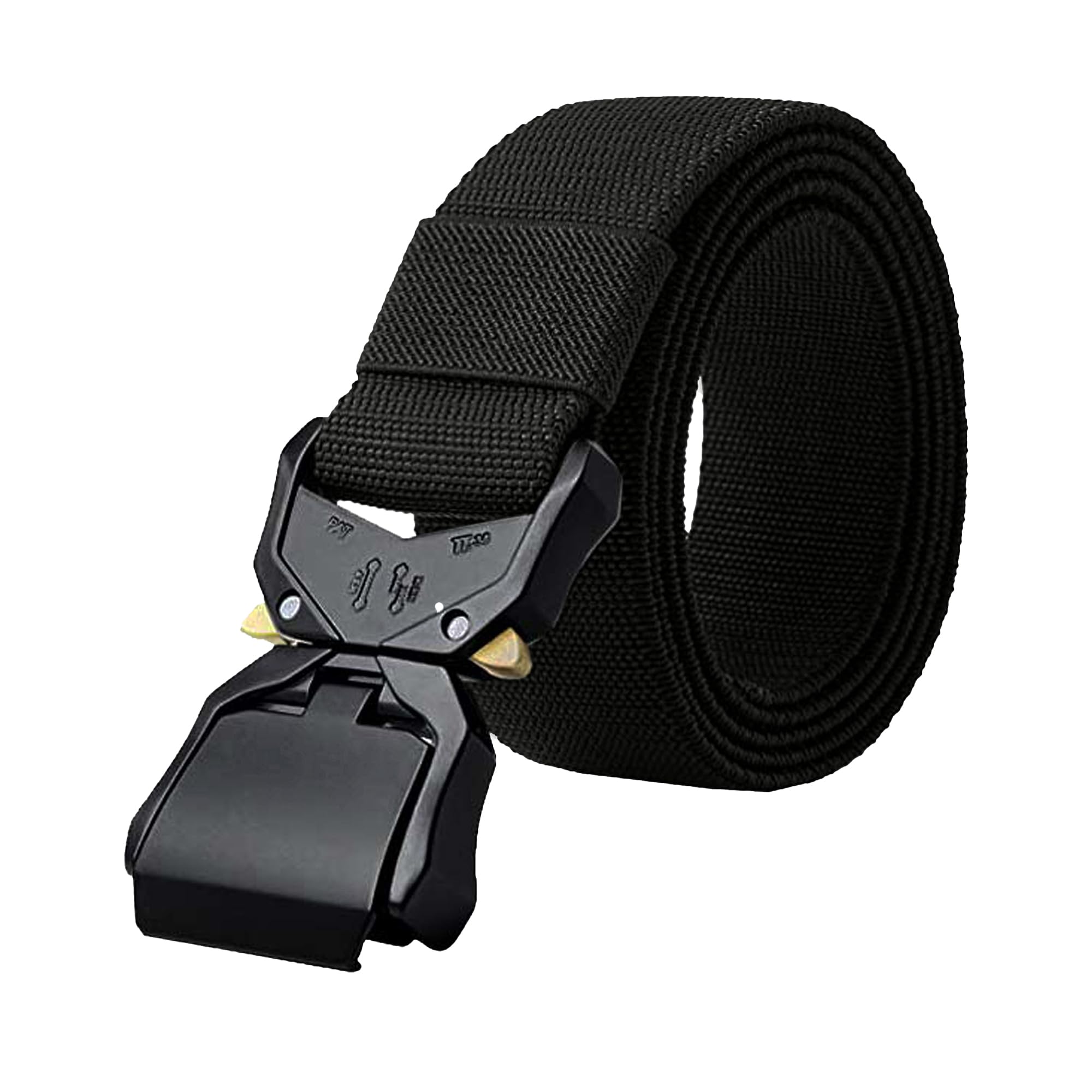 D555 Mens Dale Tactical Stretch Webbing Heavy Duty Tactical Belt - Black