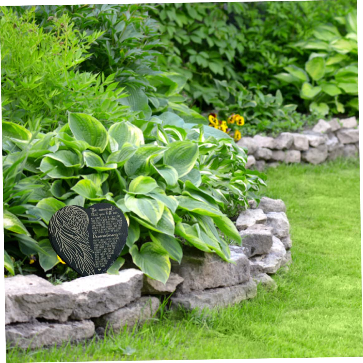 1pc Personnalize Memorial Stone Heart Stepping Stone Heart Memorial Stepping Stone Sympathie Garden Marker pour Le deuil Style3