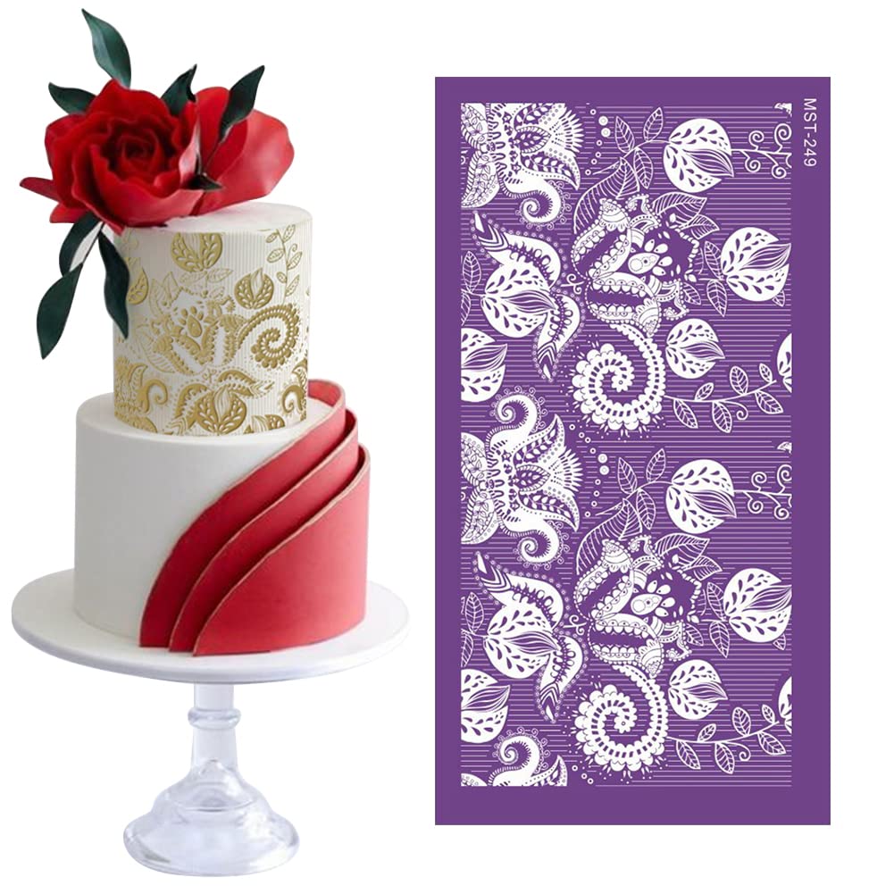 EIYVPRA 10 Pezzi Stencil Per Decorare Torte In Pizzo, Per Biscotti Bianco Floreali Stencil Decorativi Stencil, Per Torta In Plastica Riutilizzabile, Per Mousse Cioccolato Dessert DIY(Stile A
