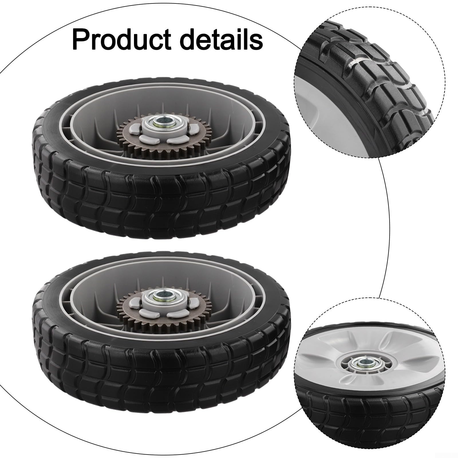 Ruote per tosaerba da 20,3 cm con kit di ingranaggi 12T per Honda HRR216 HRS216 HRT216, 2 pneumatici anteriori e 2 posteriori, parti di ricambio per 44710-VL0-L02ZB 42710-VE2-M02ZE (2 ruote posteriori