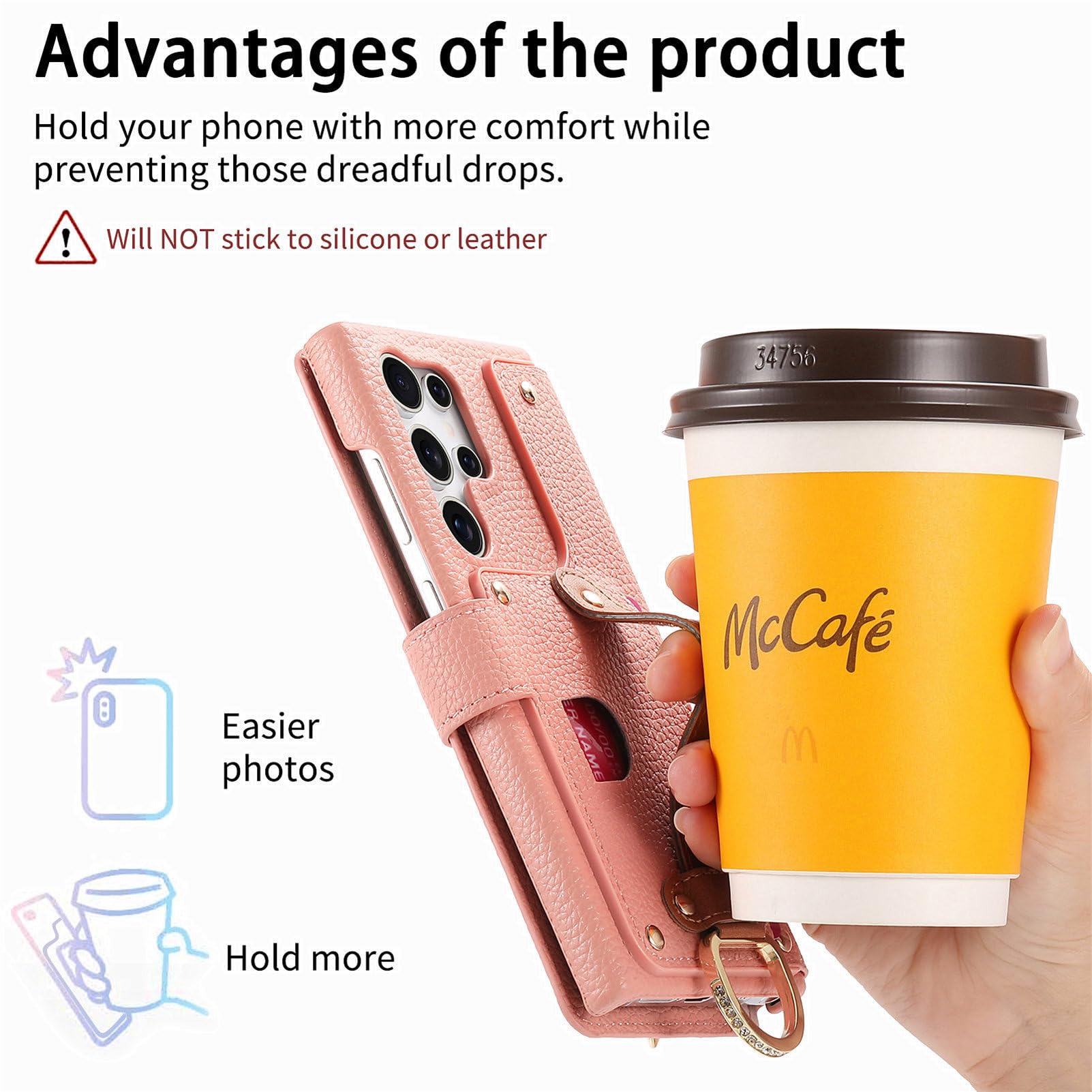 Etui z paskiem na nadgarstek do Samsung Galaxy S26 Ultra/S26+/S26, brokatowy portfel z fakturą liczi, etui z klapką i stojakiem ochrona RFID, niebieski, S26+