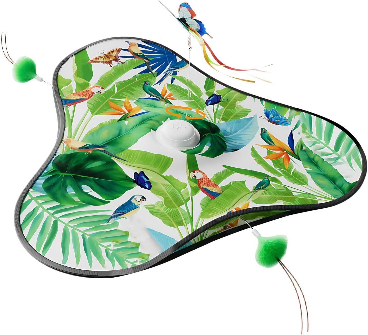 Cat Play Mat - Interactive Rolling Rechargeable Accessory, Automatic Cat Toy for Home Indoor Outdoor Play Training Exercise, Mental Stimulation Hunting Simulation Active Cats Daily Entertainment